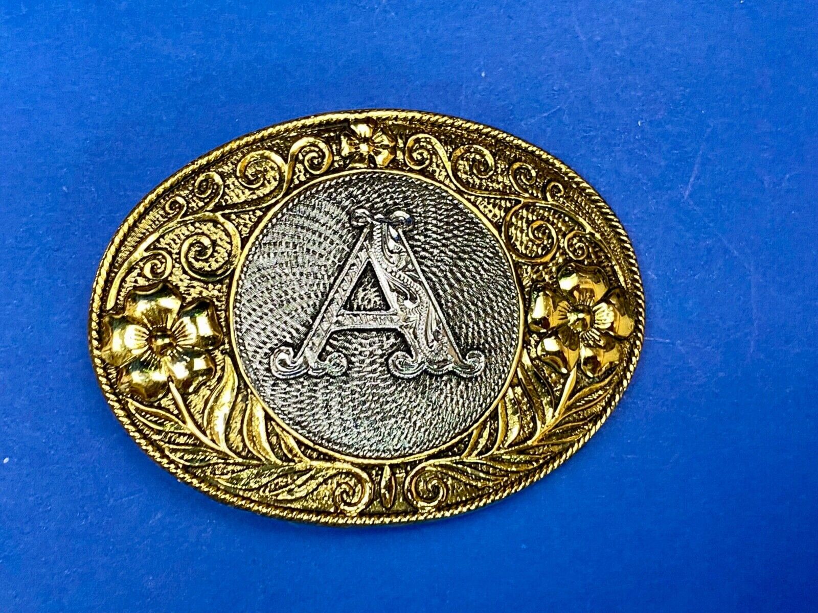 Vintage Letter Initial Monogram A Western Belt Buckle   - E Makers Mark