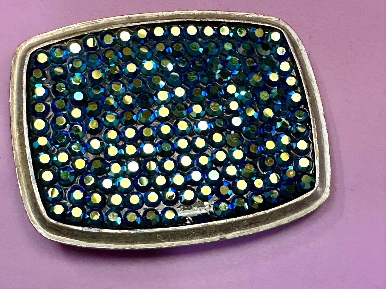 USA made Rhinestone covered retro vibe Belt Buckle