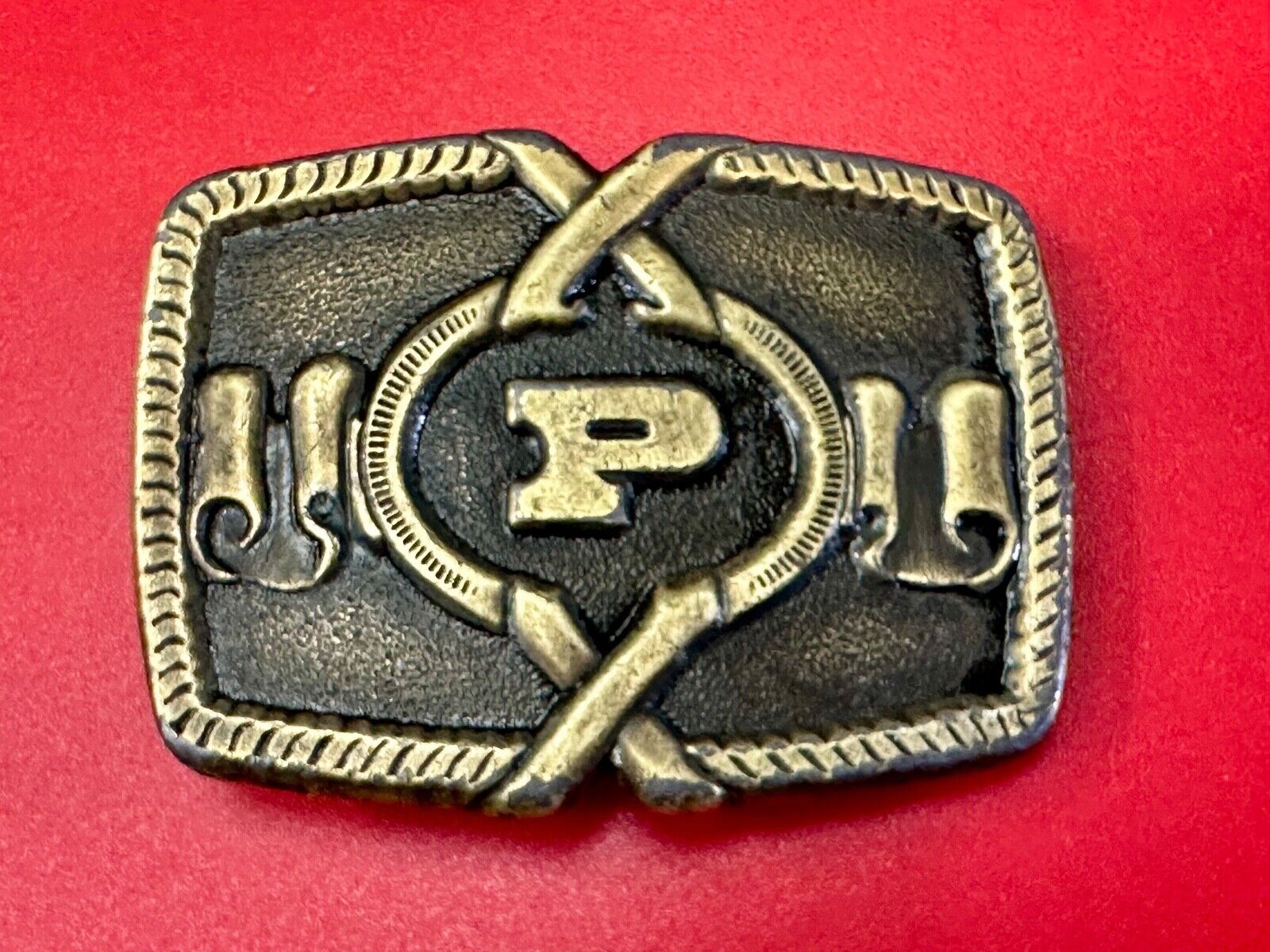 Vintage Letter P - Initial Monogram belt buckle by Oden