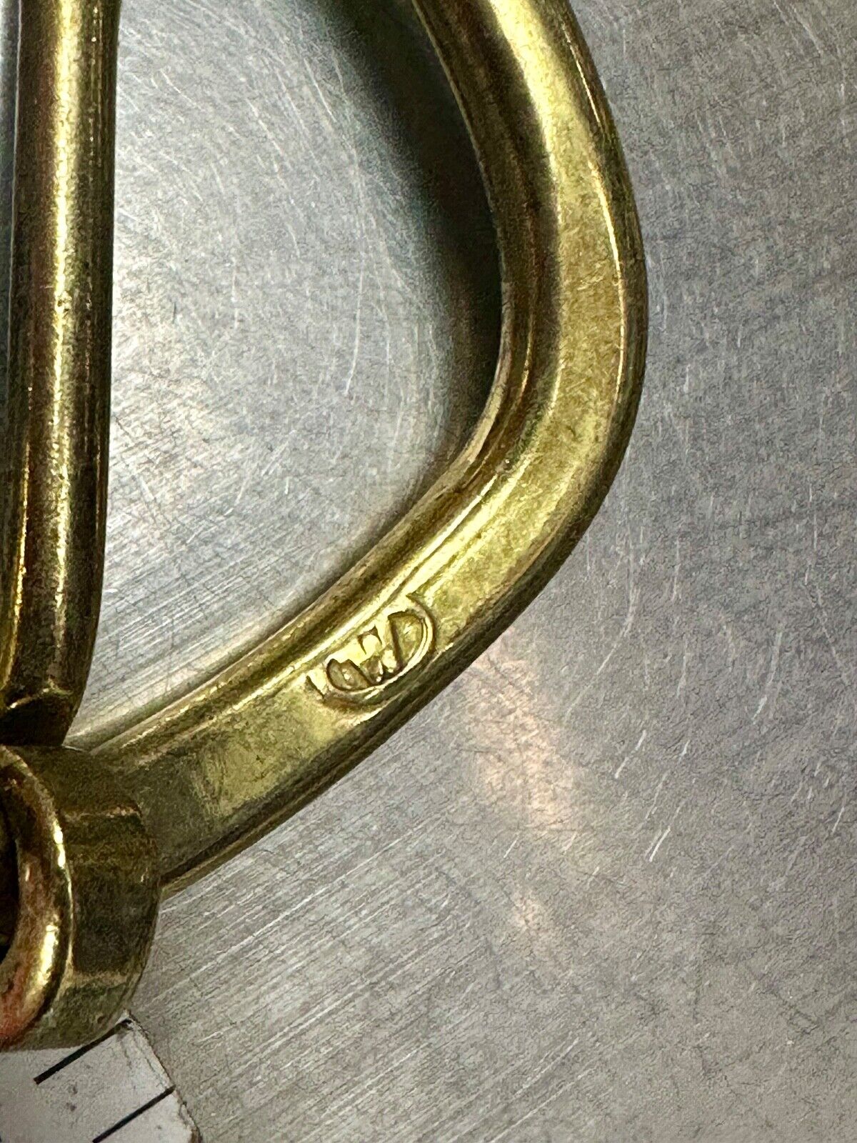 Vintage curved rectangle replacement belt buckle marked W