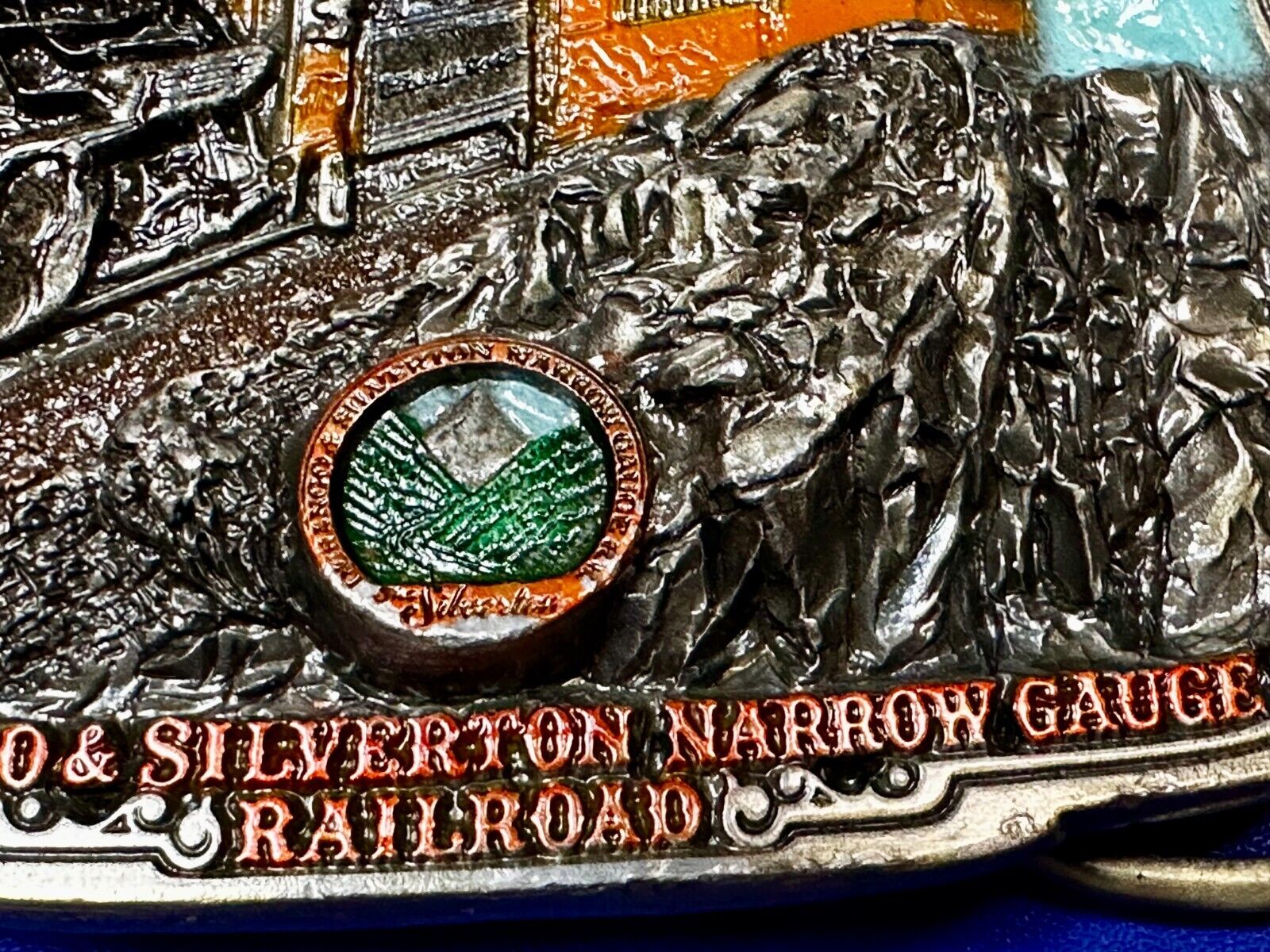 Train Rail Road Durango & Silverton Narrow Gauge C+J Colorful Belt Buckle