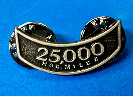 25,000 HOG Miles Award Harley Davidson Motorcycles Pin for Jacket or Vest