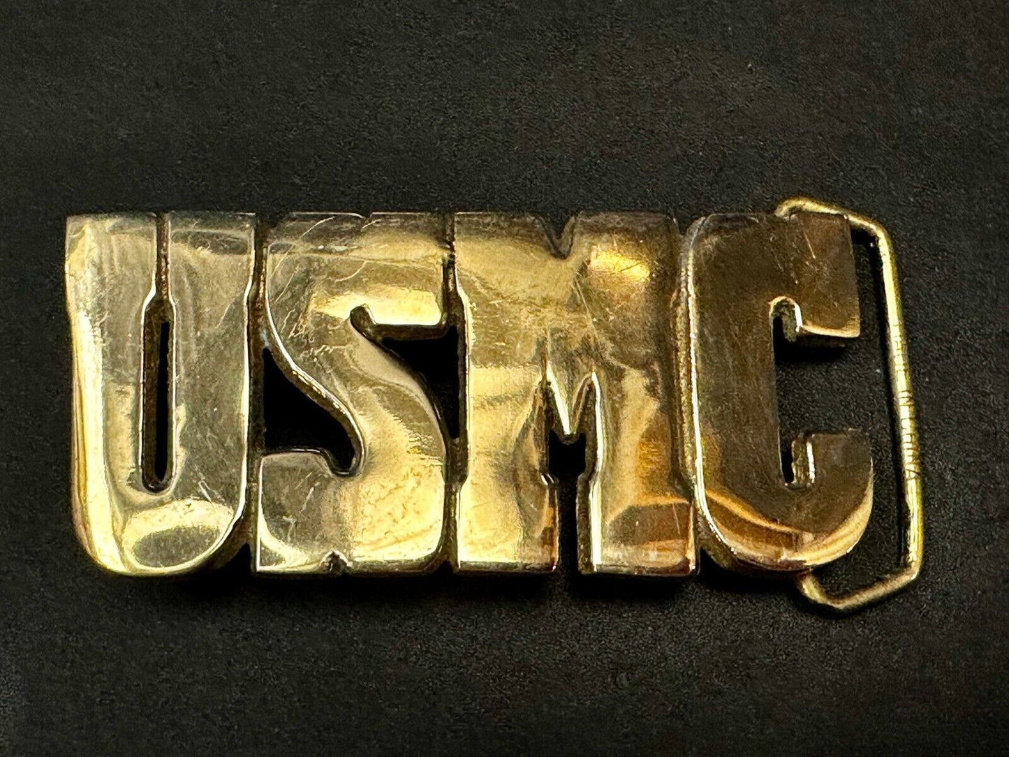 USMC United States Marines Patriotic Block Letter Baron Brass Belt Buckle