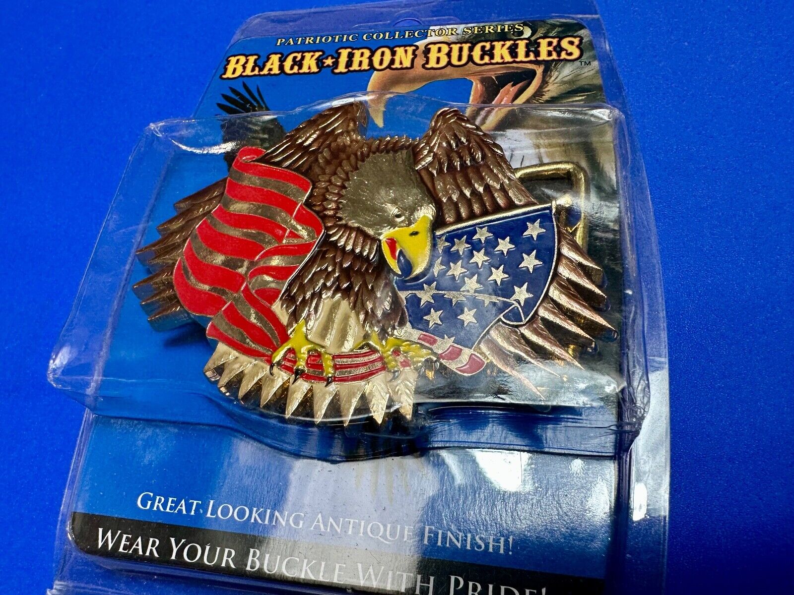 US VETERANS MEMORIAL  SOME GAVE ALL AMERICAN FLAG EAGLE BELT BUCKLE (EE B0188)