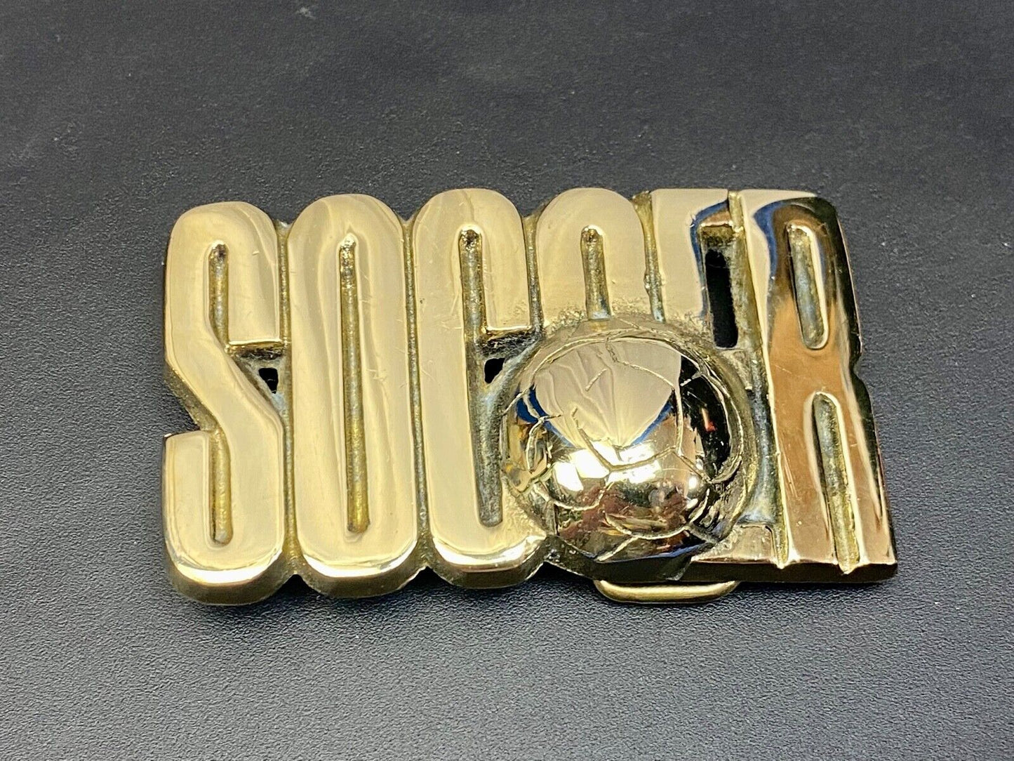 45 Year Old! Soccer Ball Belt Buckle By Baron Brass Works Ultimate Fan Gift! 
