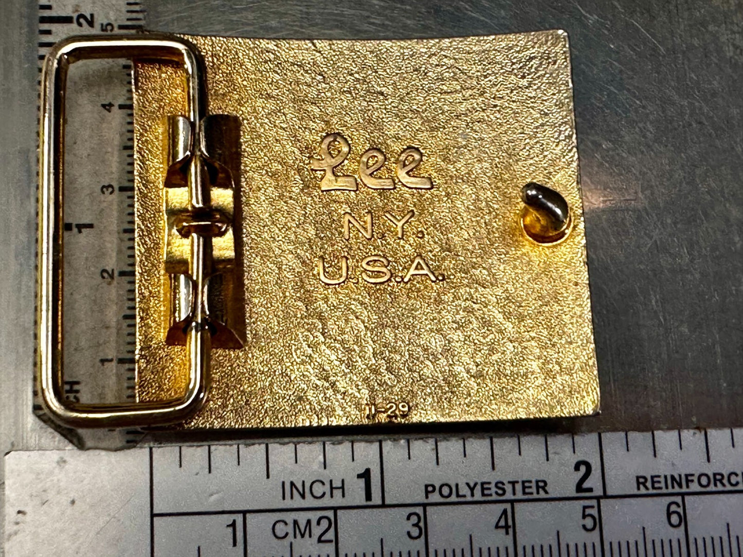 Vintage Initial Letter S Two Tone Monogram Metal Lee NY USA Belt Buckle