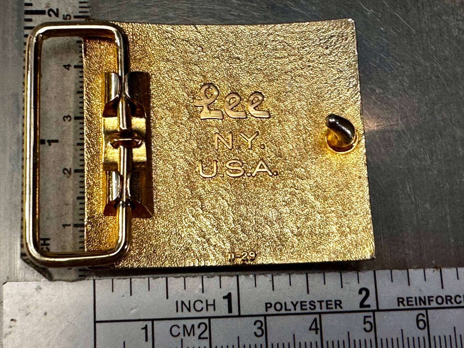 Vintage Initial Letter S Two Tone Monogram Metal Lee NY USA Belt Buckle