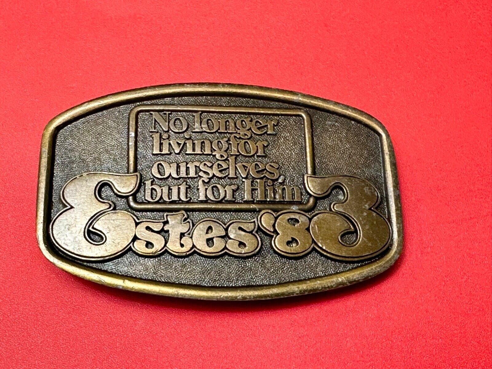 2 Corinthians, Estes 83 no longer living for ourselves, but for him belt buckle