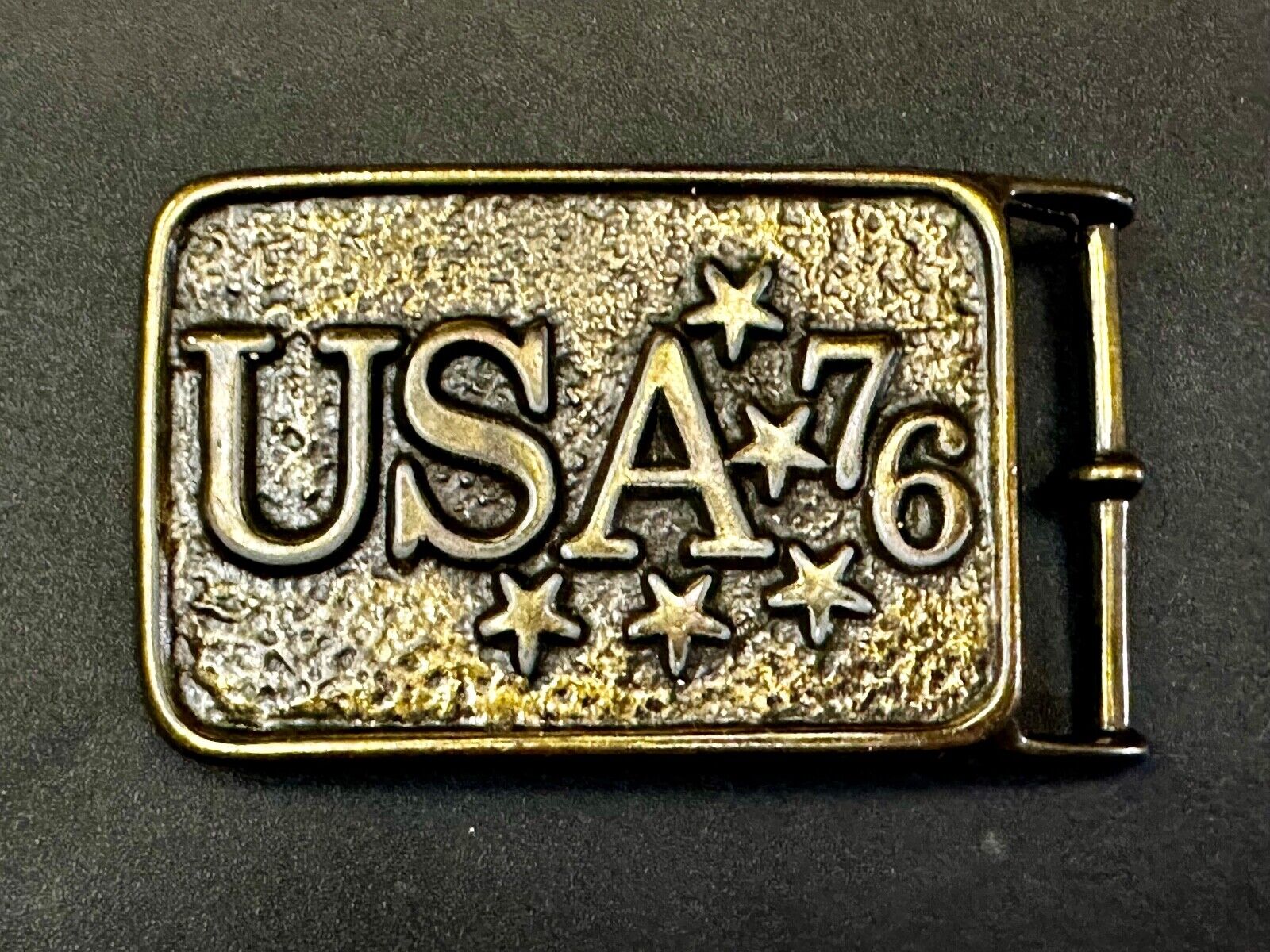 USA 76 Patriotic American Bicentennial Celebration Stars & Stripes Belt Buckle