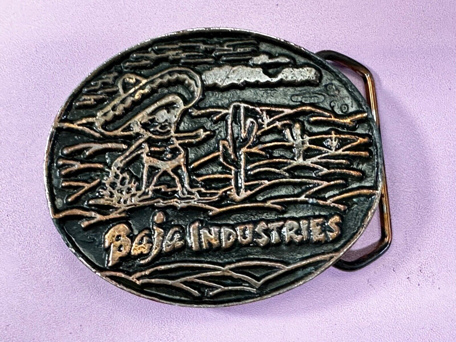 Baja Industries Company Logo? Round metal Belt Buckle