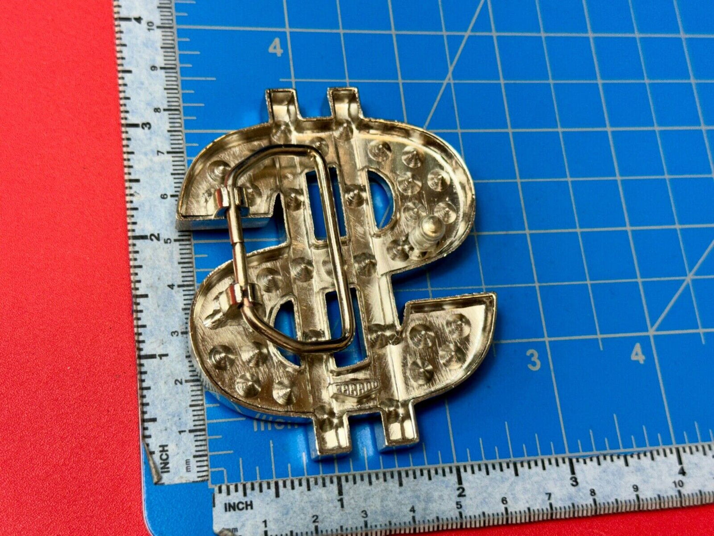 All about the $ - Jeweled Rhinestone covered Dollar Sign money cutout belt buck