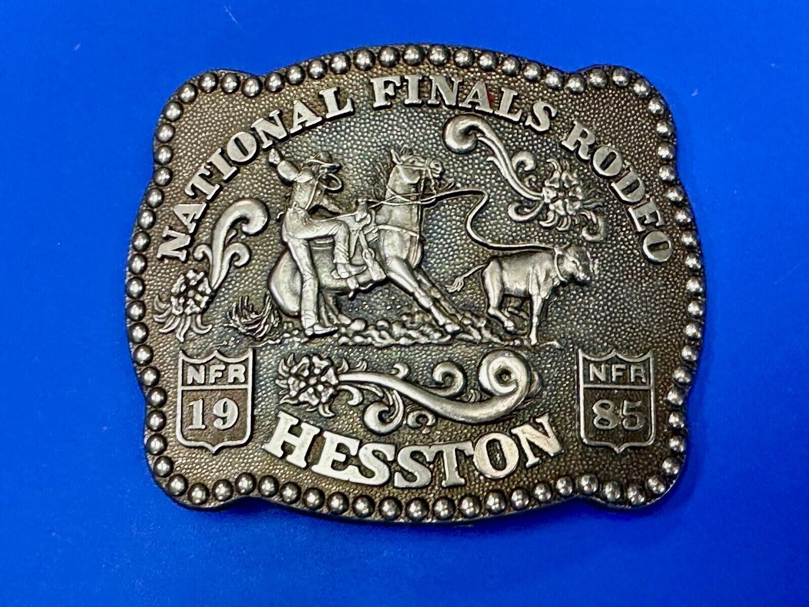 1985 Hesston National Finals Rodeo NFR Limited Edition Collectors Belt Buckle
