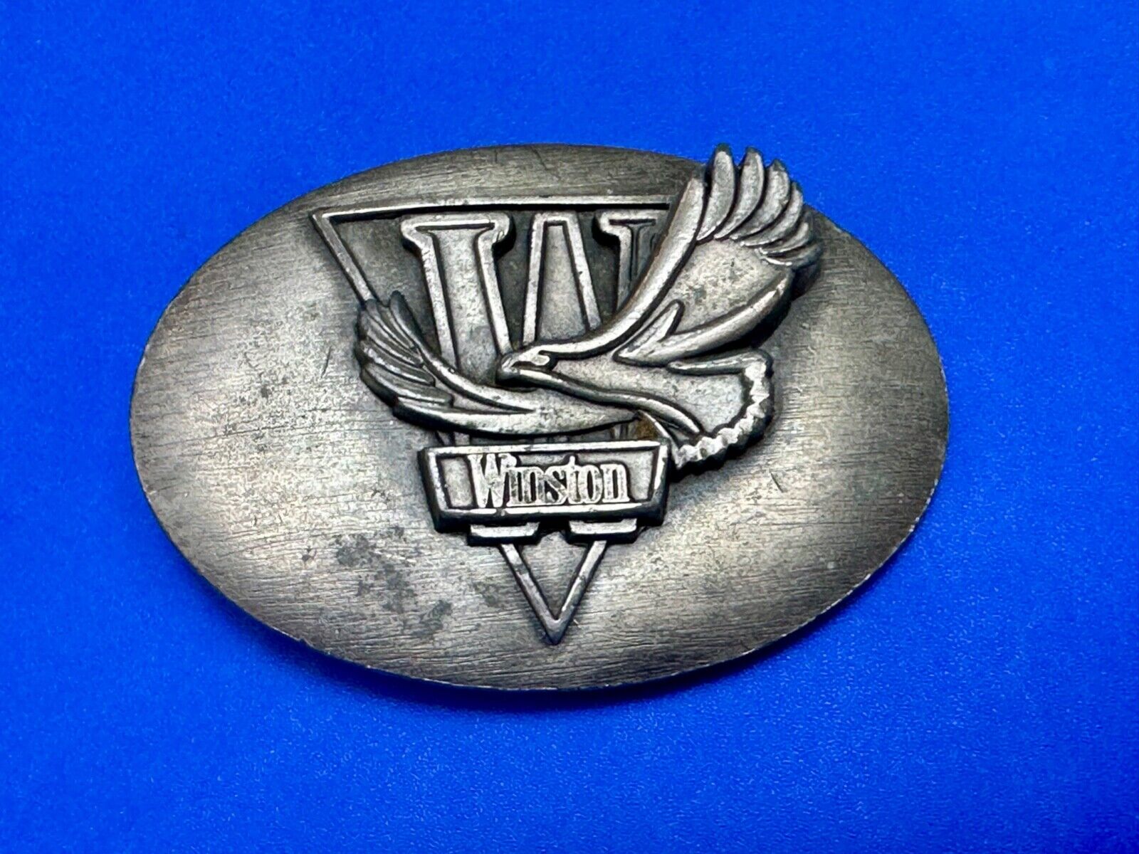 **WINSTON** CIGARETTES TOBACCO ADVERTISING VINTAGE 1970s PEWTER BELT BUCKLE