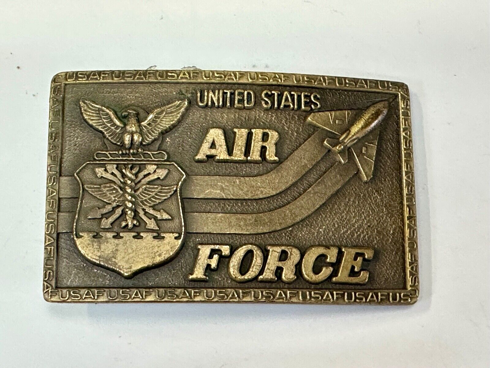 United States Air Force - Patriotic American Military brass tone belt buckle