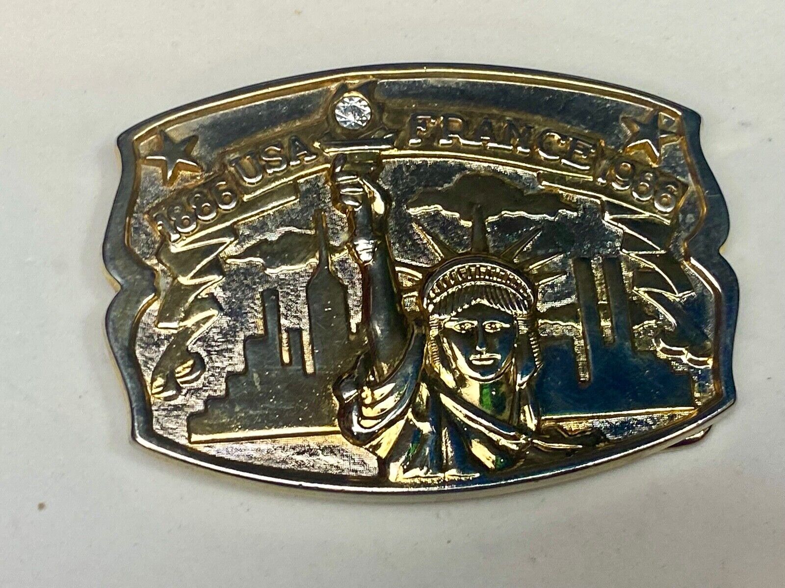 1886 USA FRANCE 1986 vintage Statue of Liberty belt buckle by Hammond Mint 