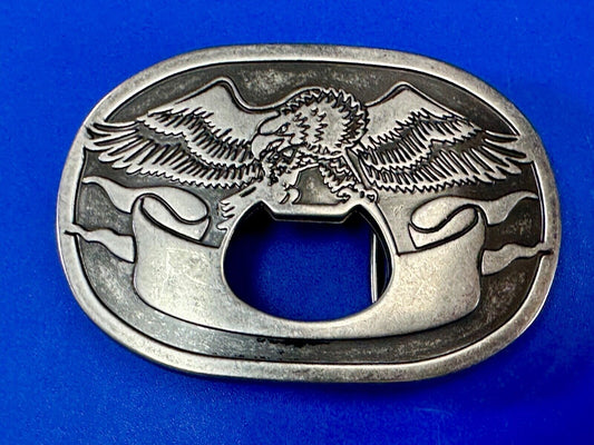 American Bald Eagle and Award Ribbon Belt Buckle and Bottle Oponer