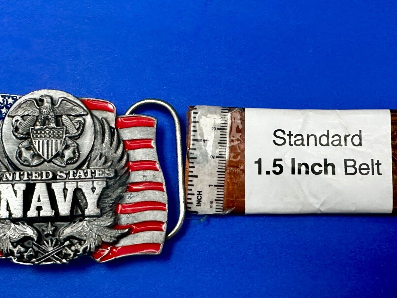 United States Navy Patriotic Flag Eagle Naval Seal Vtg 1991 Belt Buckle Siskiyou