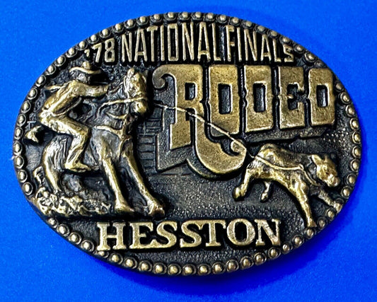 1978 National Finals Rodeo Hesston NFR Fourth Edition Collectors Belt Buckle