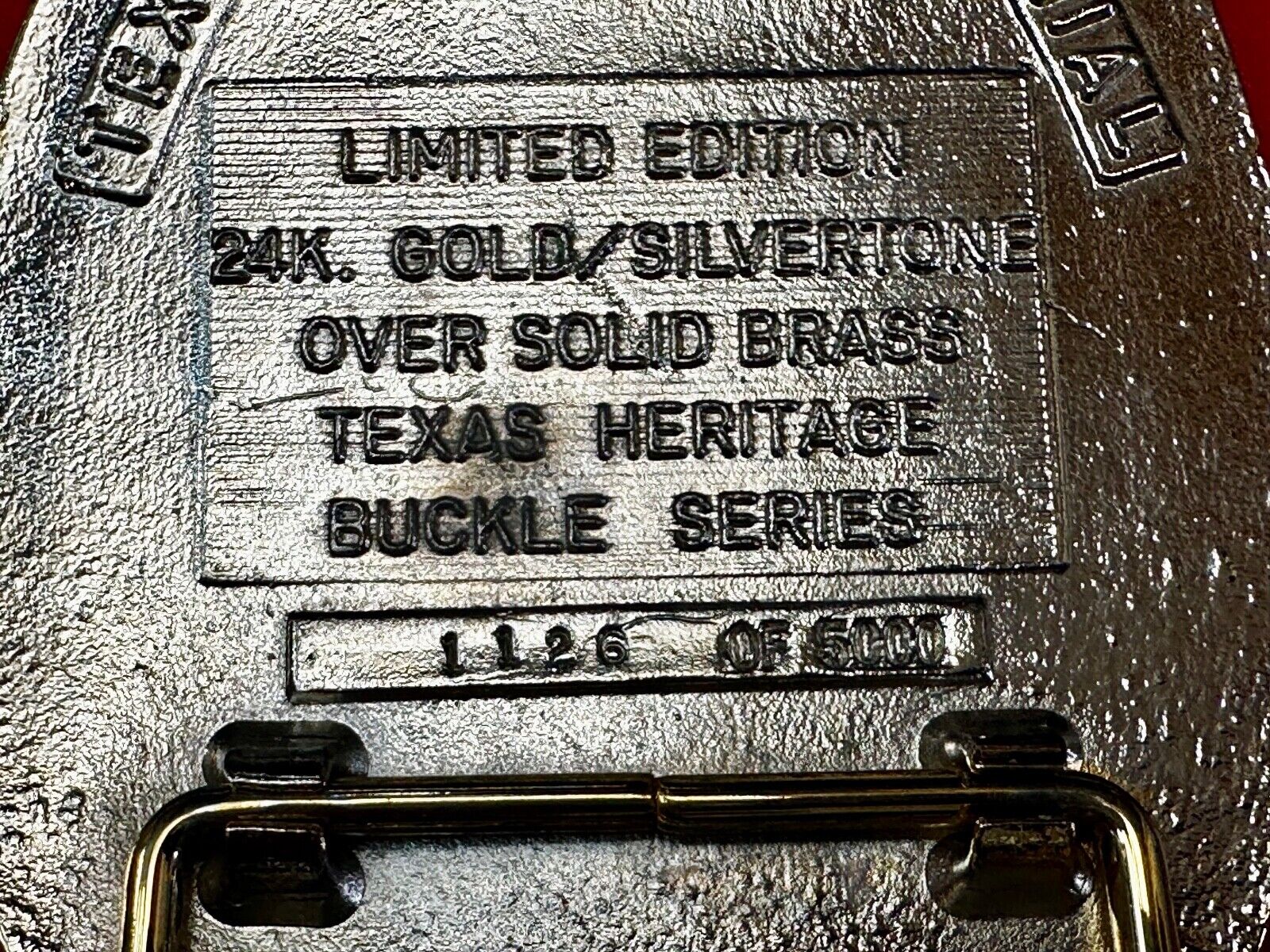 TEXAS SESQUICENTENNIAL ALAMO SAN JACINTO CAPITAL 1836-1986 TW Baker Belt Buckle