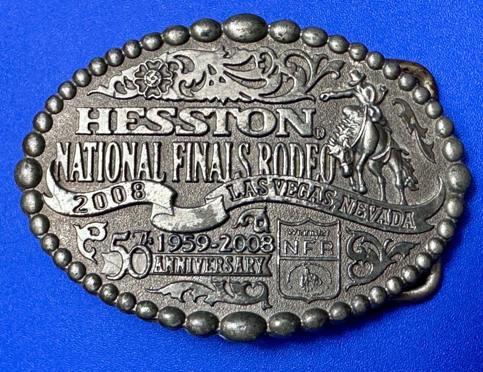 2008 Youth Size NFR Montana Silversmiths Wrangler 50th anniversary belt buckle