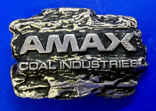 AMAX Coal Industries Mining Company Commemorative Vintage 70's Belt Buckle