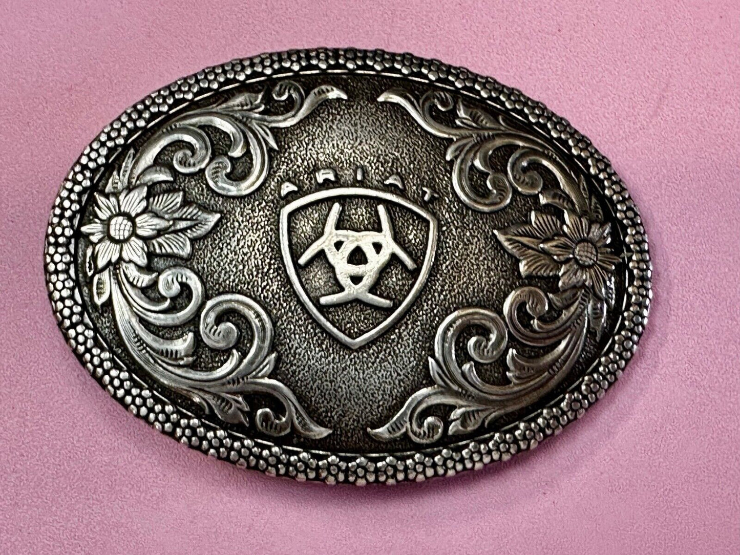 Ariat - Western flower swirl design oval replacement belt buckle