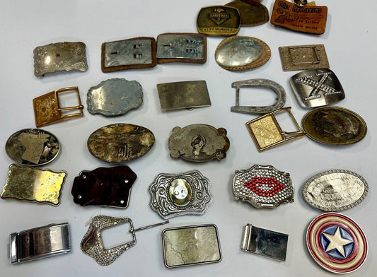 25 Vintage belt buckle's to use for craft project's or to repair - all types!