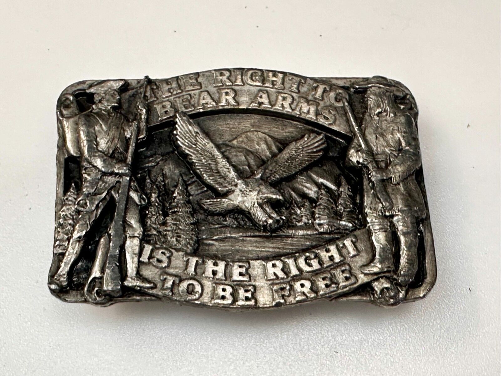 The Right To Bear Arms Is the Right ToBe Free 2nd Amendment VTG 1982 Belt Buckle