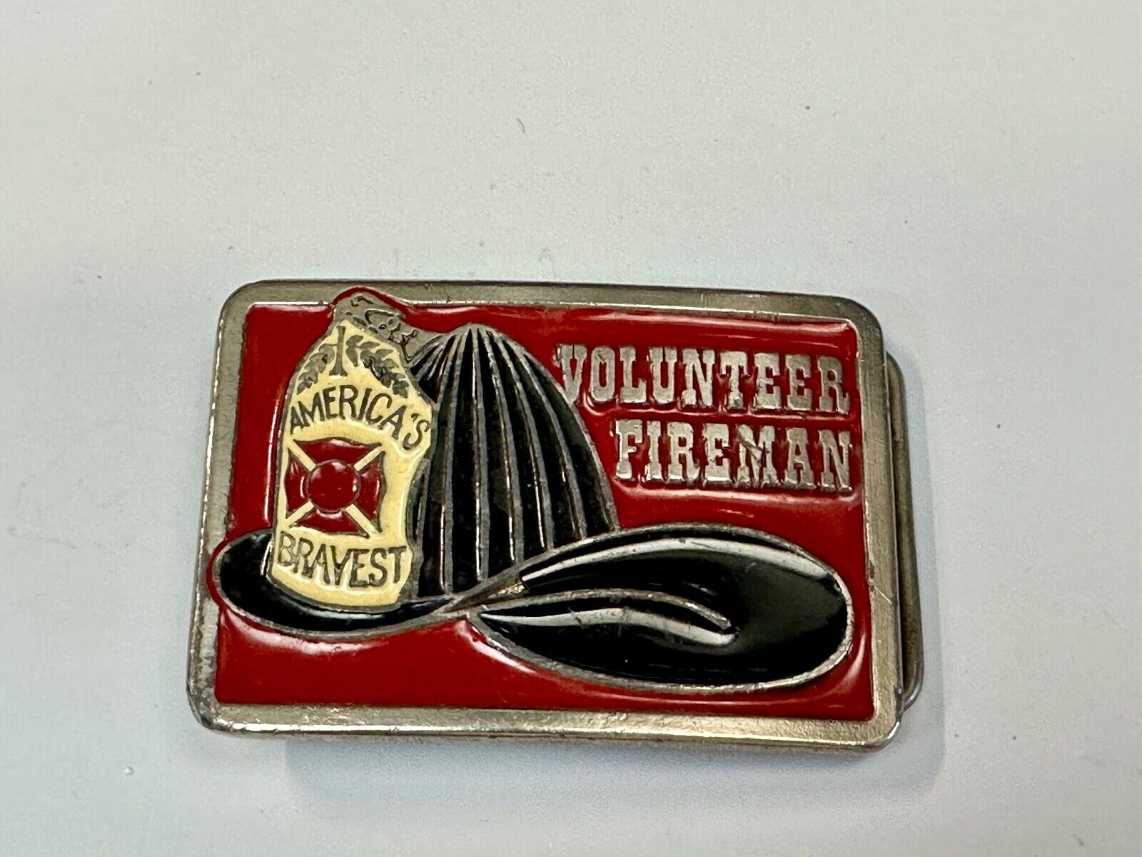 Americas Bravest Volunteer Fire Department tribute belt buckle