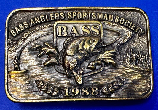 1988 Bass Anglers Sportsman Society Club Great American Belt Buckle