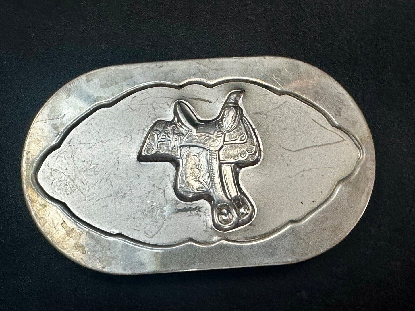 Vintage horse saddle used Belt Buckle to restore