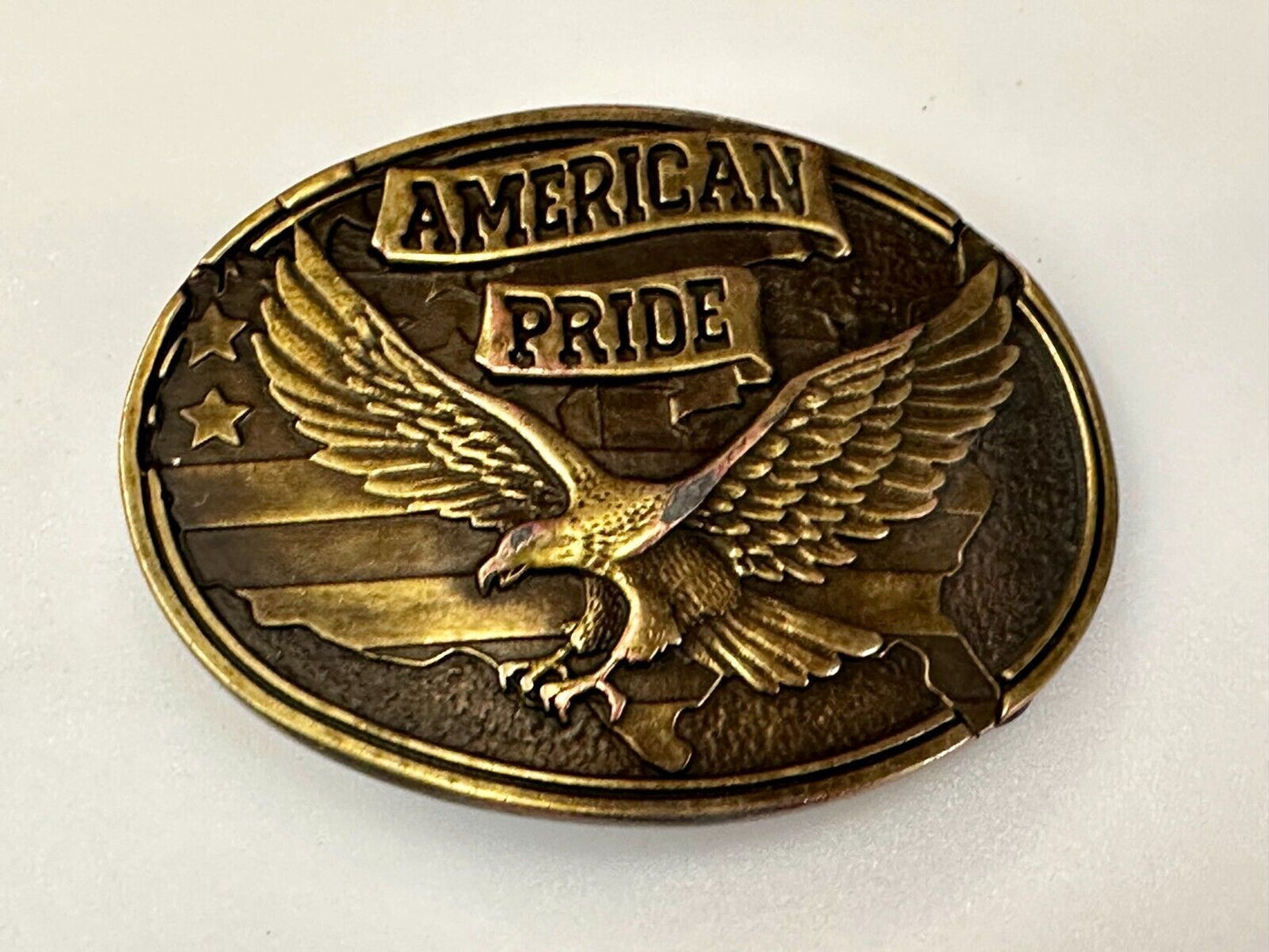 American Pride USA Flag Patriotic Bald Eagle United States Oval Belt Buckle