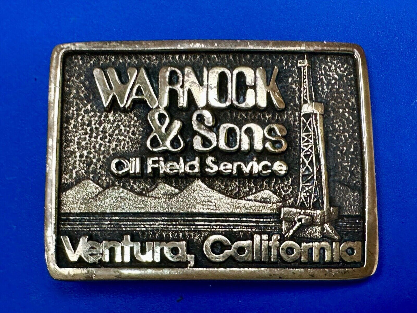 Awesome Oil Field Warnock & Sons Mine Service Ventura CA - Cal-Coast belt buckle
