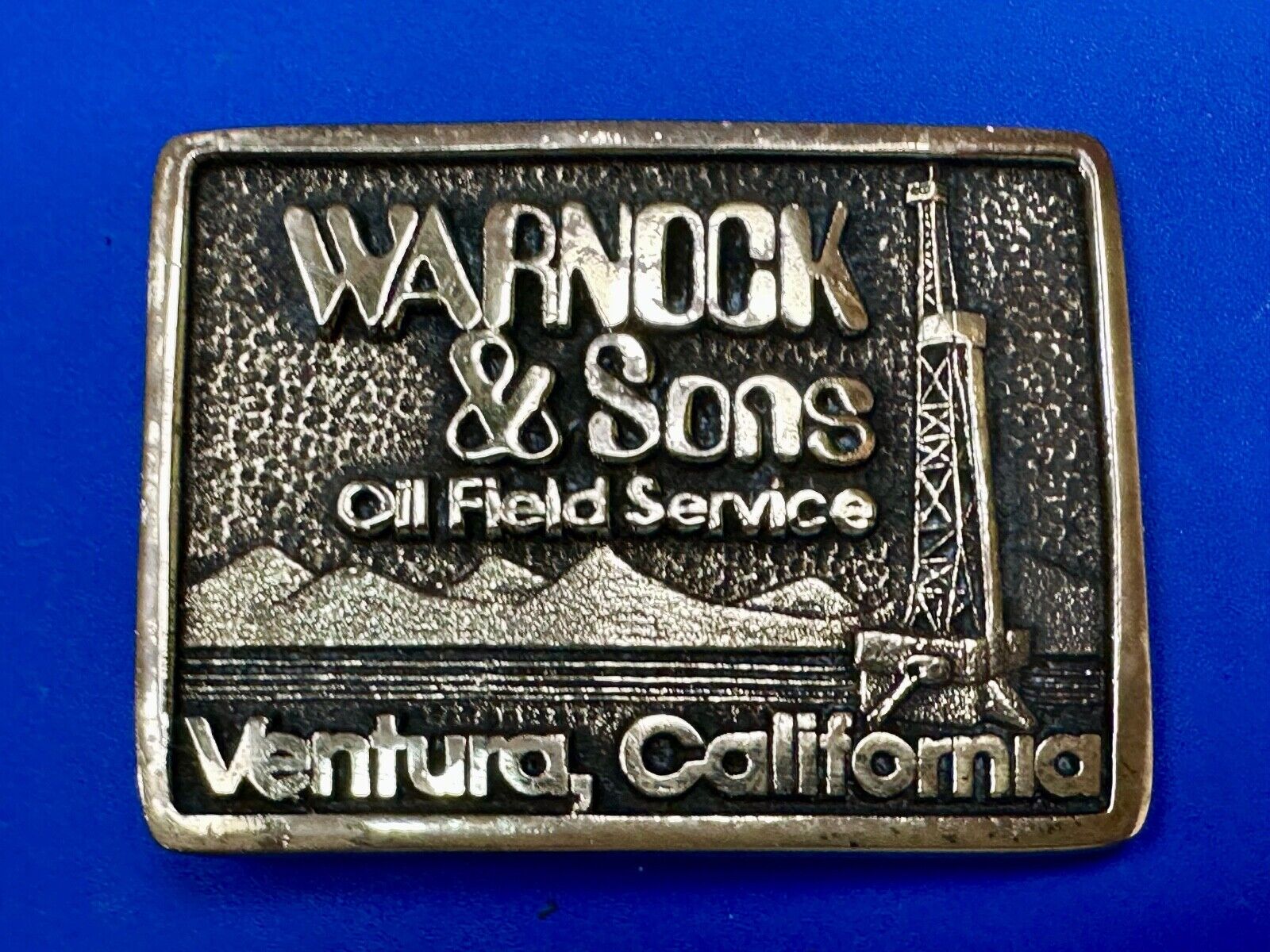 Awesome Oil Field Warnock & Sons Mine Service Ventura CA - Cal-Coast belt buckle