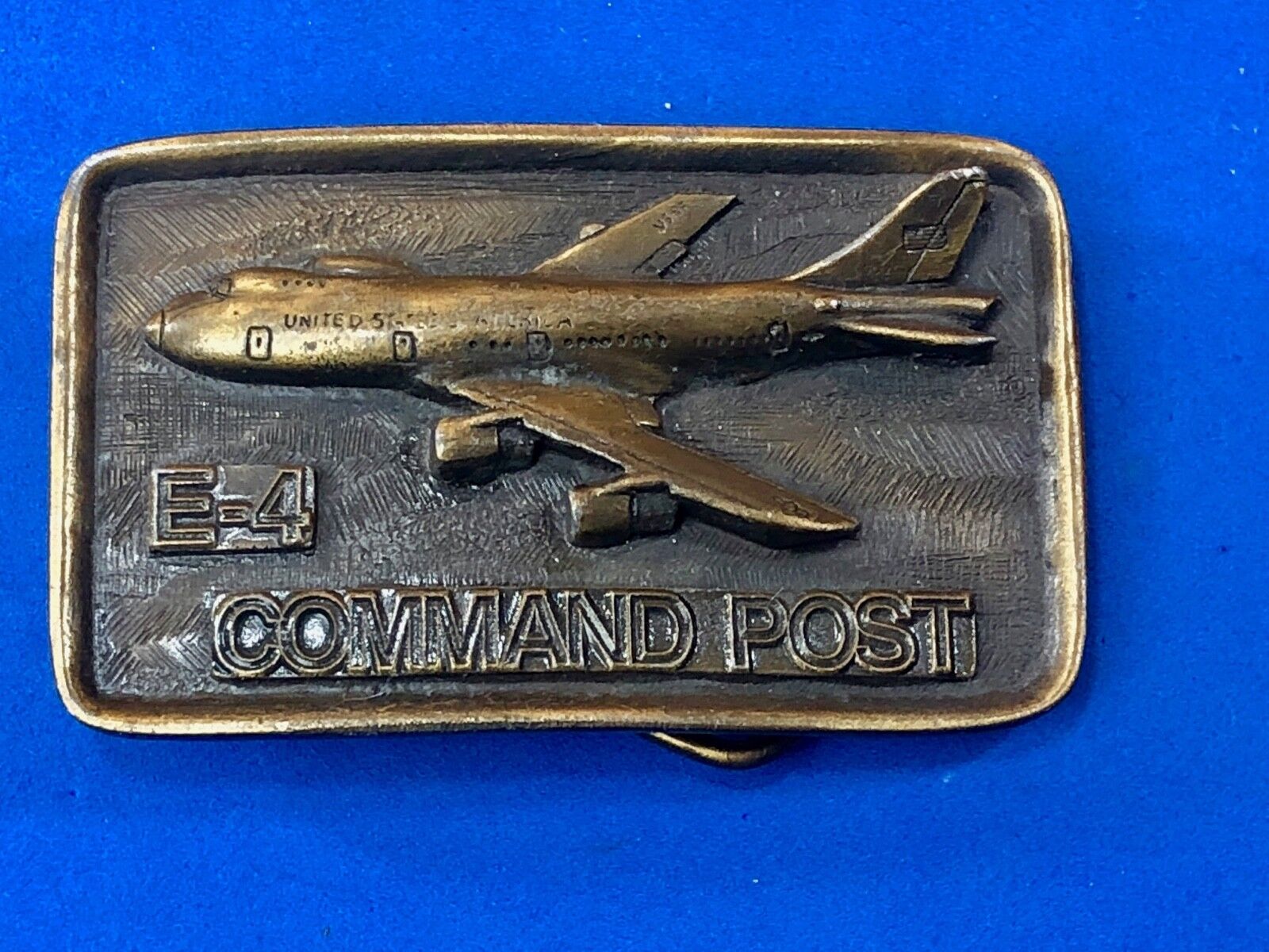 Vintage E-4 Command Post Belt Buckle United Airplane USAF Air Force 