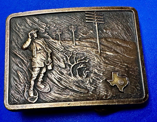 Texas Bell Telephone Award Belt Buckle by OC Tanner