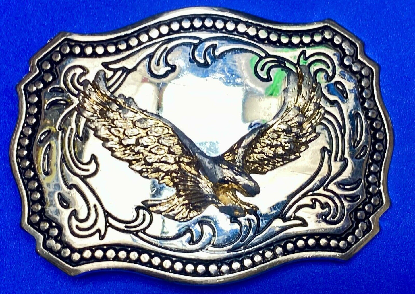 A Made Western Framed American Eagle - Hunting For Food Wings Wide Belt Buckle