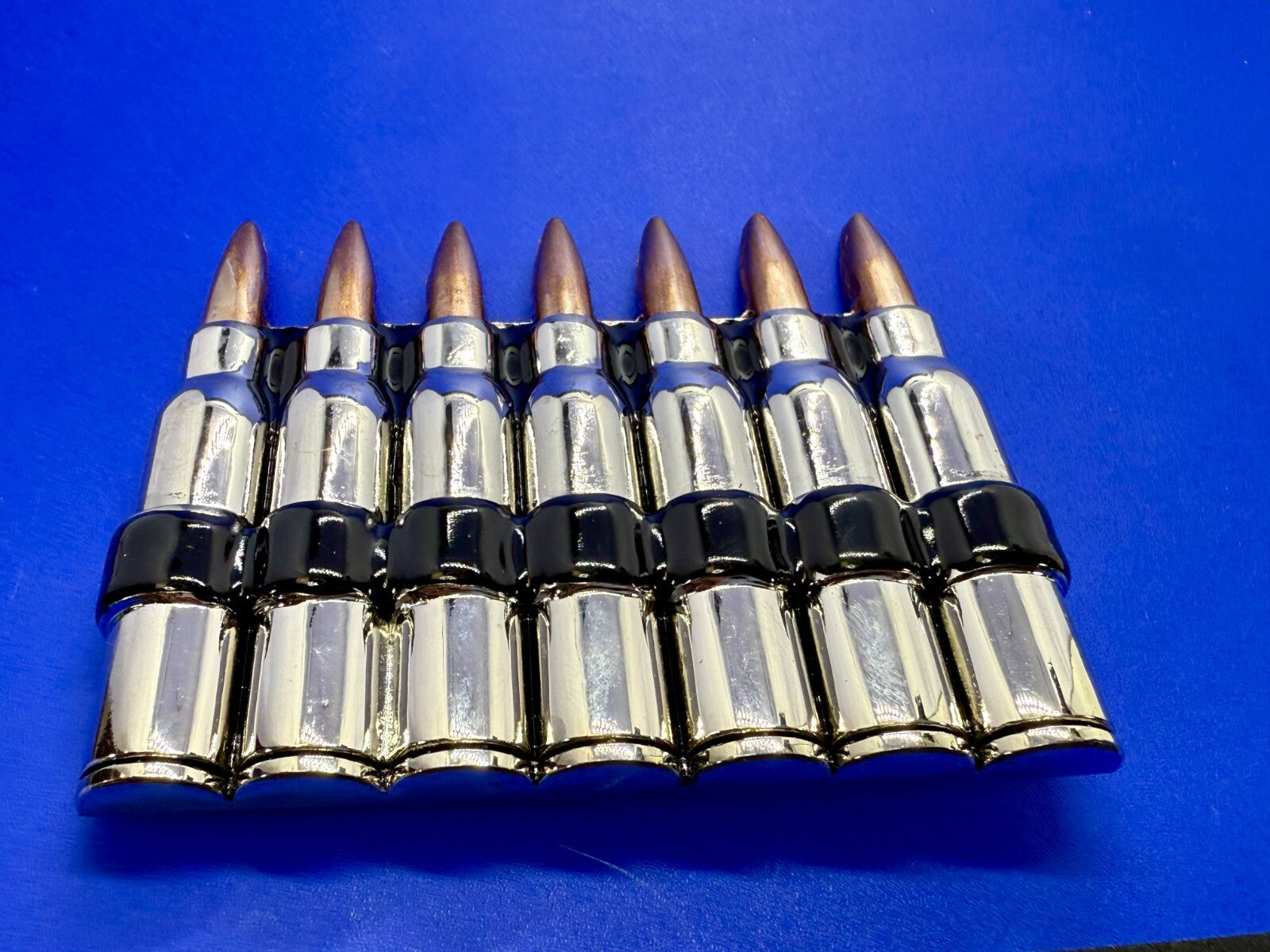 Ammo Bullets Clip MOS Figural Seven Shots Gun Collectors Heavy Large Belt Buckle