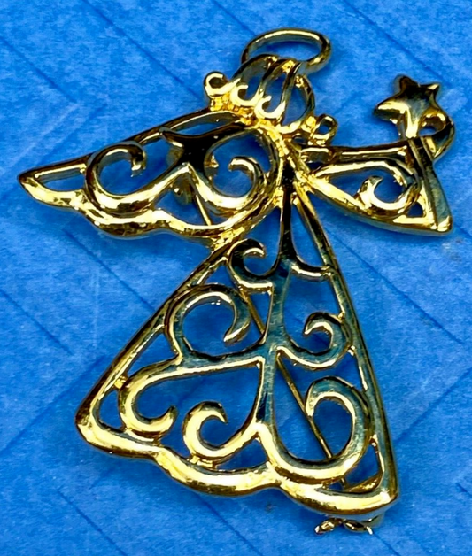 Vintage Angle Unique Cutout Gold Tone Brooch Pin By Premier Designs