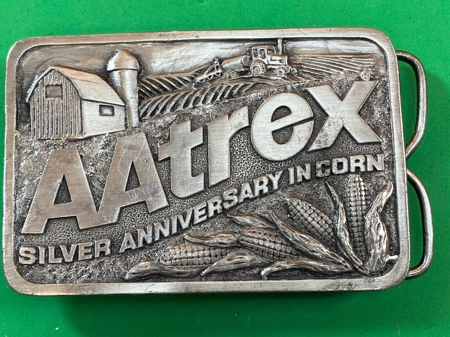 AAtrex silver anniversary in corn Herbicide Pewter Belt Buckle 