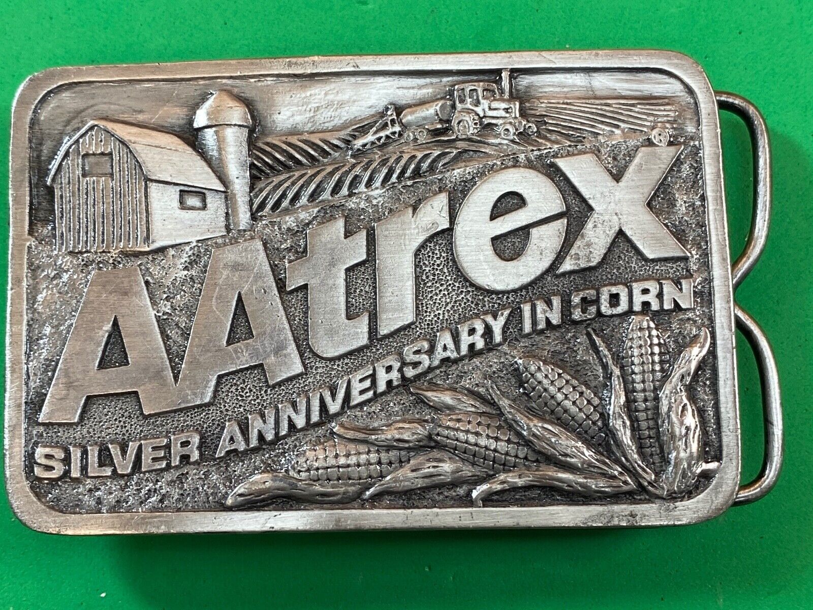 AAtrex silver anniversary in corn Herbicide Pewter Belt Buckle 