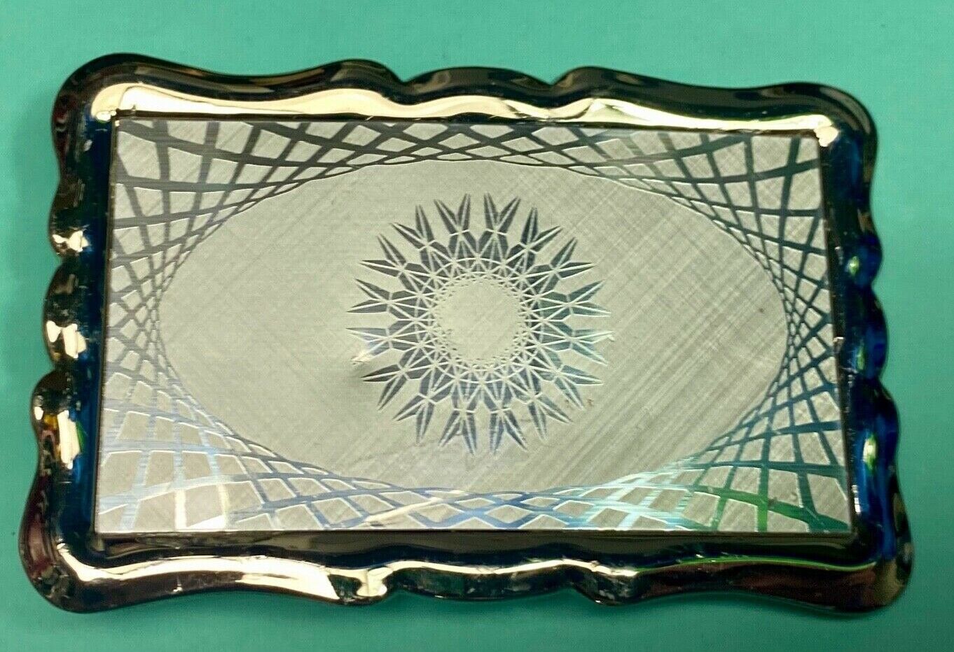 Vintage Etched Star Western Burst Pattern /  Swirl Belt Buckle 