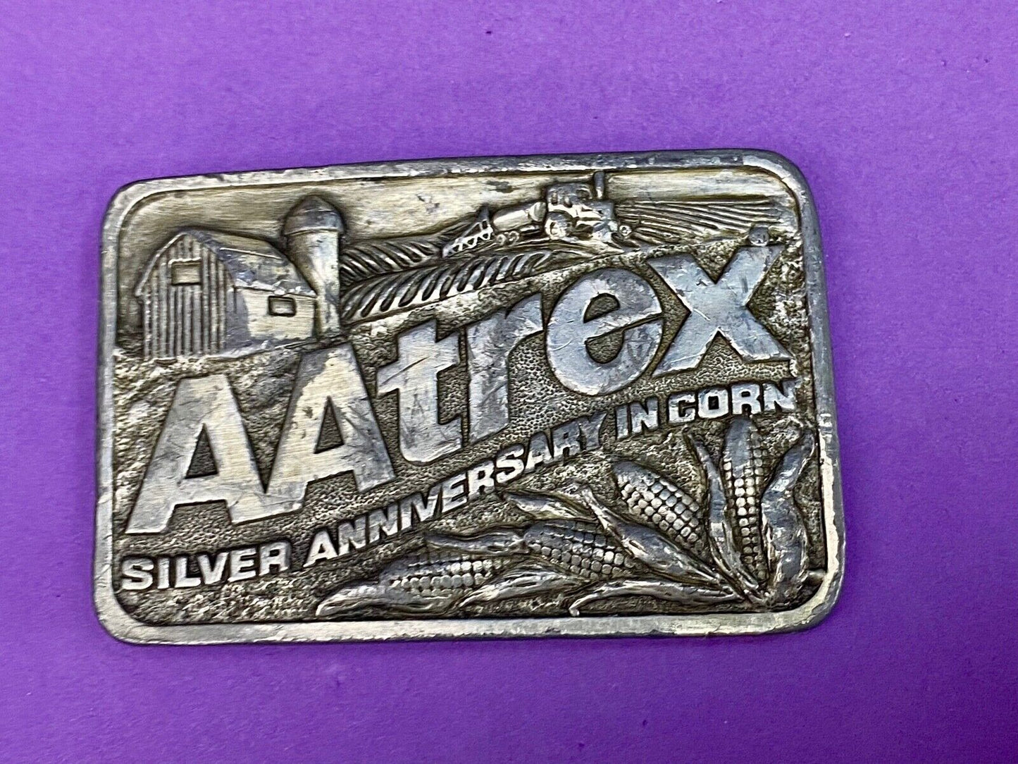 Aatrex Farming Herbicide Company Silver Anniversary In Corn Belt Buckle 