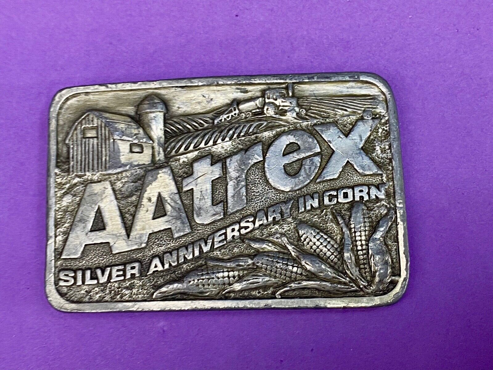 Aatrex Farming Herbicide Company Silver Anniversary In Corn Belt Buckle 