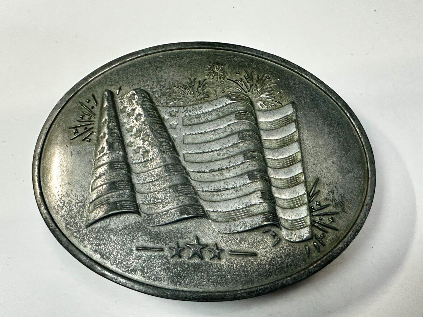 American US Flag Stars Stripes Patriotic Belt Buckle & Can holder by BevBuckle