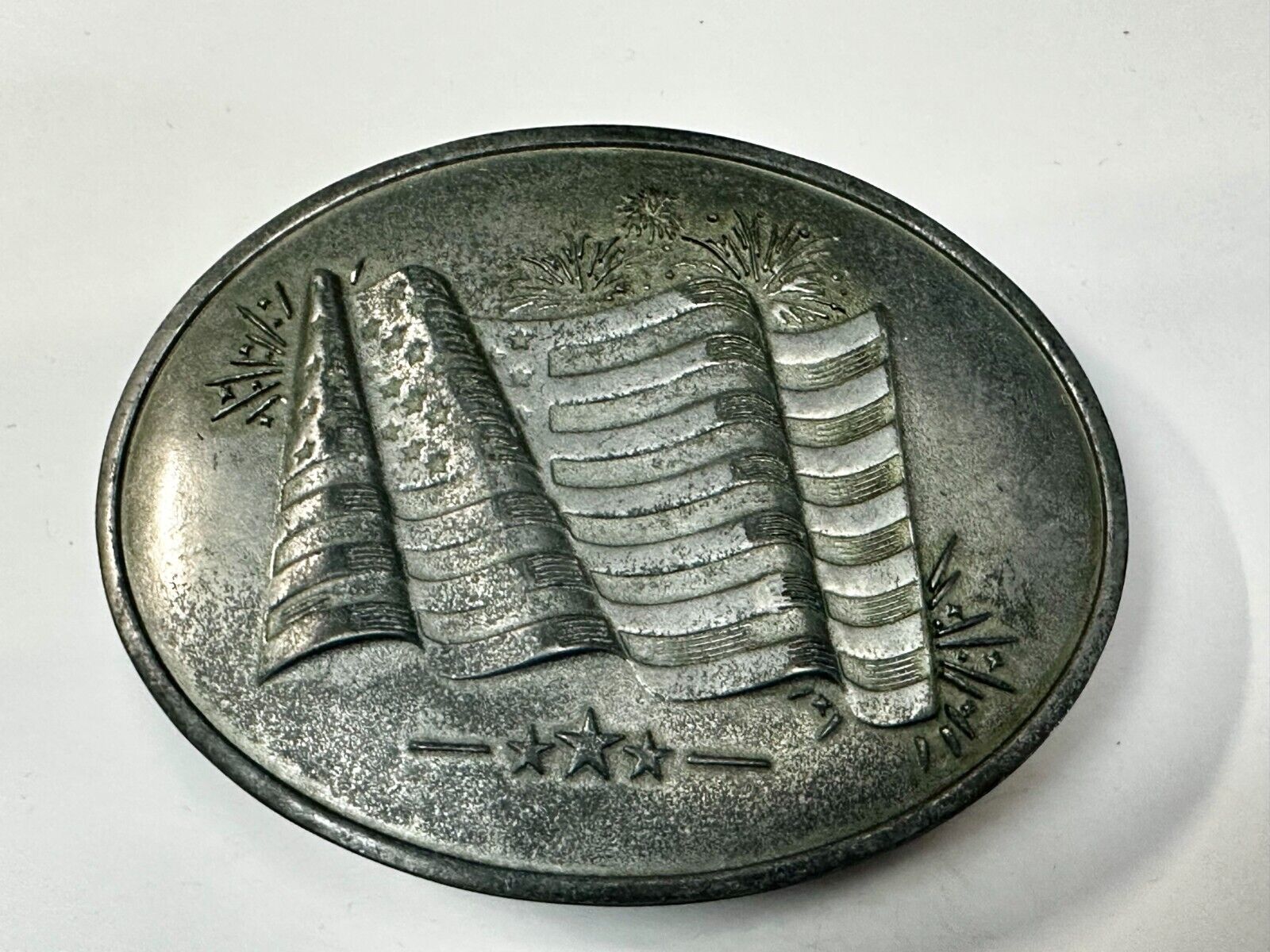 American US Flag Stars Stripes Patriotic Belt Buckle & Can holder by BevBuckle