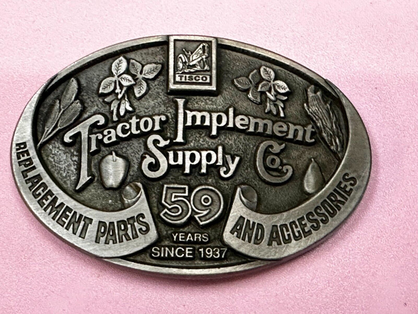 59 Years TISCO Tractor Implement Supply company Belt Buckle by Speccast