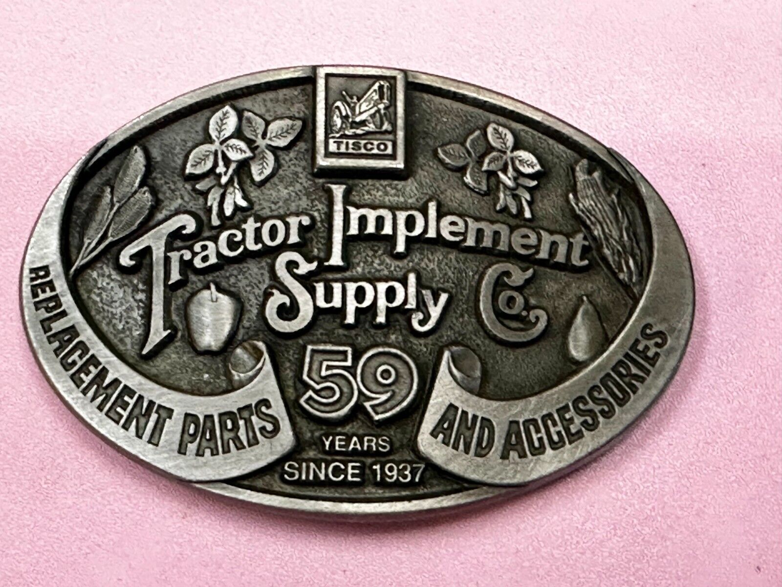 59 Years TISCO Tractor Implement Supply company Belt Buckle by Speccast