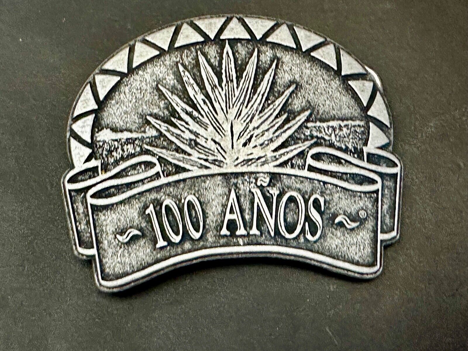 100 Anos (Years)  Tequila Belt Buckle Southwestern Design Advertising Promo