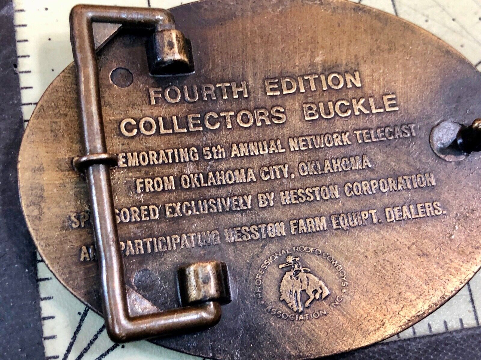 1978 NFR Rodeo Hesston Fourth edition belt buckle - 5th network telecast from Ok